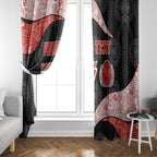 Personalized Sydney Football Window Curtain Easter Egg Pattern Red White Tribal Dot Art Style