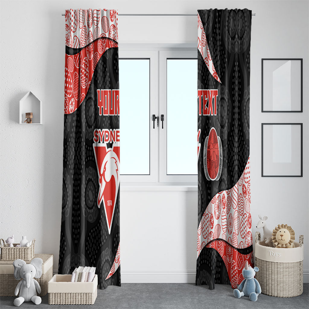 Personalized Sydney Football Window Curtain Easter Egg Pattern Red White Tribal Dot Art Style