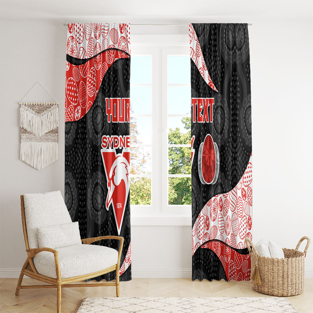 Personalized Sydney Football Window Curtain Easter Egg Pattern Red White Tribal Dot Art Style