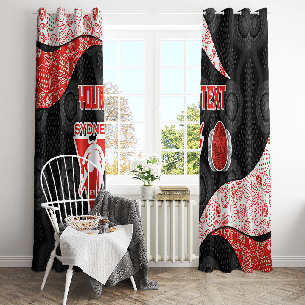 Personalized Sydney Football Window Curtain Easter Egg Pattern Red White Tribal Dot Art Style