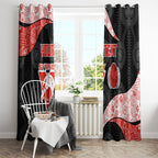 Personalized Sydney Football Window Curtain Easter Egg Pattern Red White Tribal Dot Art Style
