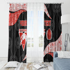 Personalized Sydney Football Window Curtain Easter Egg Pattern Red White Tribal Dot Art Style