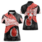 Personalized Sydney Football Women Polo Shirt Easter Egg Pattern Red White Tribal Dot Art Style