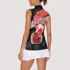 Personalized Sydney Football Women Sleeveless Polo Shirt Easter Egg Pattern Red White Tribal Dot Art Style