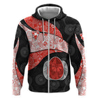 Personalized Sydney Football Zip Hoodie Easter Egg Pattern Red White Tribal Dot Art Style
