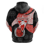 Personalized Sydney Football Zip Hoodie Easter Egg Pattern Red White Tribal Dot Art Style