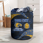 Personalized West Coast Eagles Football Laundry Basket Easter Egg Pattern Blue Gold Tribal Dot Art Style