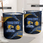 Personalized West Coast Eagles Football Laundry Basket Easter Egg Pattern Blue Gold Tribal Dot Art Style