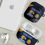 Personalized West Coast Eagles Football AirPods Case Easter Egg Pattern Blue Gold Tribal Dot Art Style