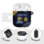 Personalized West Coast Eagles Football AirPods Case Easter Egg Pattern Blue Gold Tribal Dot Art Style