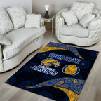 Personalized West Coast Eagles Football Area Rug Easter Egg Pattern Blue Gold Tribal Dot Art Style