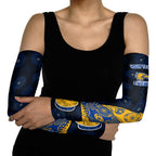 Personalized West Coast Eagles Football Arm Sleeves Easter Egg Pattern Blue Gold Tribal Dot Art Style