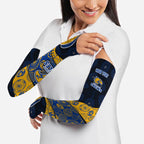 Personalized West Coast Eagles Football Arm Sleeves Easter Egg Pattern Blue Gold Tribal Dot Art Style