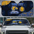 Personalized West Coast Eagles Football Auto Sun Shade Easter Egg Pattern Blue Gold Tribal Dot Art Style