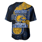 Personalized West Coast Eagles Football Baseball Jersey Easter Egg Pattern Blue Gold Tribal Dot Art Style