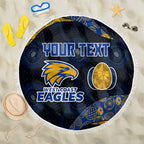 Personalized West Coast Eagles Football Beach Blanket Easter Egg Pattern Blue Gold Tribal Dot Art Style