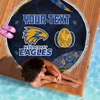 Personalized West Coast Eagles Football Beach Blanket Easter Egg Pattern Blue Gold Tribal Dot Art Style