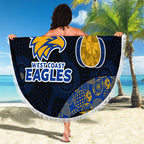 Personalized West Coast Eagles Football Beach Blanket Easter Egg Pattern Blue Gold Tribal Dot Art Style