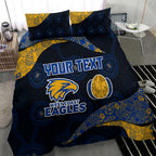 Personalized West Coast Eagles Football Bedding Set Easter Egg Pattern Blue Gold Tribal Dot Art Style
