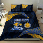 Personalized West Coast Eagles Football Bedding Set Easter Egg Pattern Blue Gold Tribal Dot Art Style