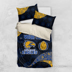 Personalized West Coast Eagles Football Bedding Set Easter Egg Pattern Blue Gold Tribal Dot Art Style