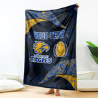 Personalized West Coast Eagles Football Blanket Easter Egg Pattern Blue Gold Tribal Dot Art Style