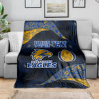 Personalized West Coast Eagles Football Blanket Easter Egg Pattern Blue Gold Tribal Dot Art Style