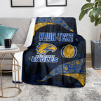 Personalized West Coast Eagles Football Blanket Easter Egg Pattern Blue Gold Tribal Dot Art Style