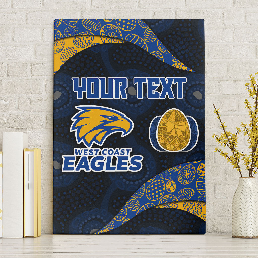 Personalized West Coast Eagles Football Canvas Wall Art Easter Egg Pattern Blue Gold Tribal Dot Art Style