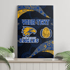 Personalized West Coast Eagles Football Canvas Wall Art Easter Egg Pattern Blue Gold Tribal Dot Art Style