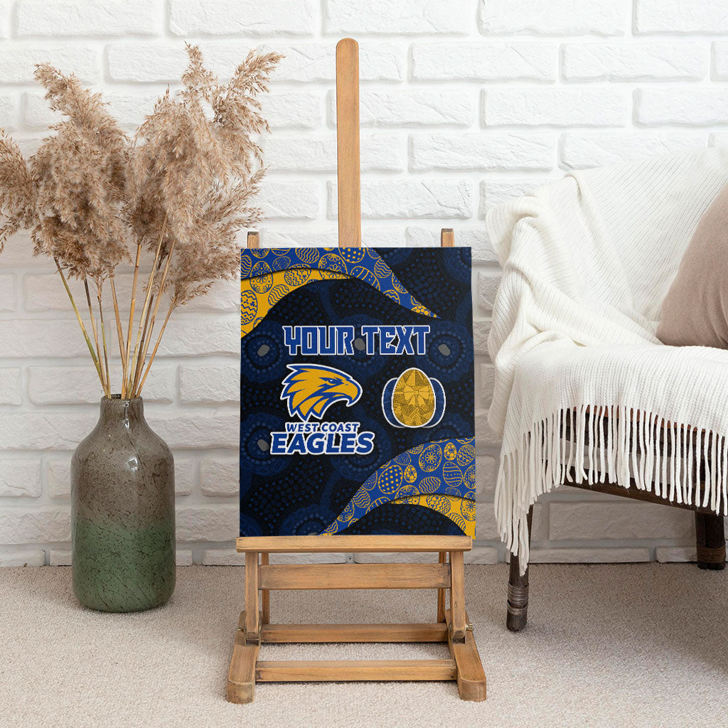 Personalized West Coast Eagles Football Canvas Wall Art Easter Egg Pattern Blue Gold Tribal Dot Art Style