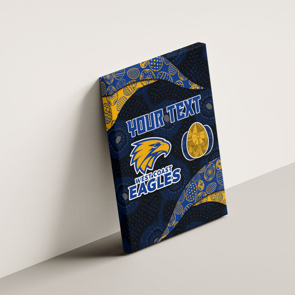 Personalized West Coast Eagles Football Canvas Wall Art Easter Egg Pattern Blue Gold Tribal Dot Art Style