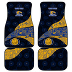 Personalized West Coast Eagles Football Car Mats Easter Egg Pattern Blue Gold Tribal Dot Art Style