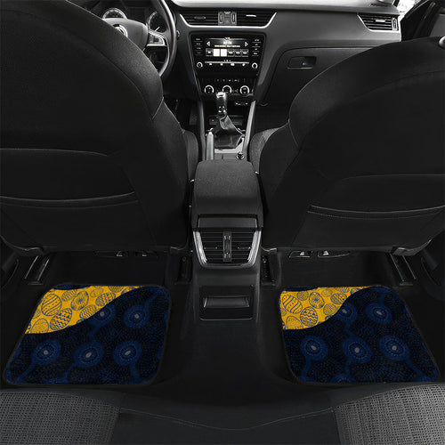 Personalized West Coast Eagles Football Car Mats Easter Egg Pattern Blue Gold Tribal Dot Art Style