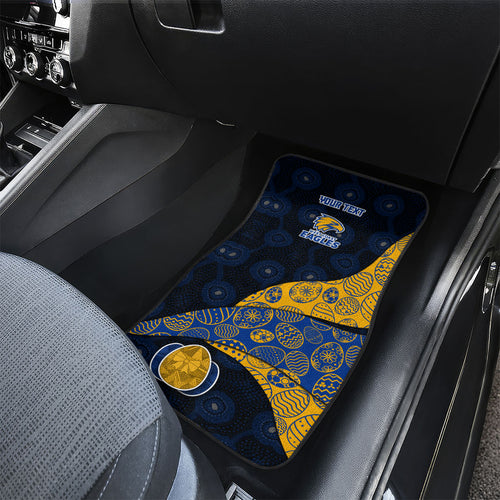 Personalized West Coast Eagles Football Car Mats Easter Egg Pattern Blue Gold Tribal Dot Art Style