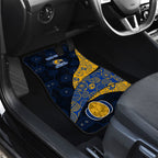 Personalized West Coast Eagles Football Car Mats Easter Egg Pattern Blue Gold Tribal Dot Art Style