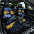 Personalized West Coast Eagles Football Car Seat Cover Easter Egg Pattern Blue Gold Tribal Dot Art Style