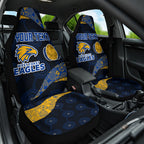 Personalized West Coast Eagles Football Car Seat Cover Easter Egg Pattern Blue Gold Tribal Dot Art Style