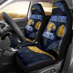 Personalized West Coast Eagles Football Car Seat Cover Easter Egg Pattern Blue Gold Tribal Dot Art Style
