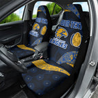 Personalized West Coast Eagles Football Car Seat Cover Easter Egg Pattern Blue Gold Tribal Dot Art Style