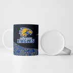 Personalized West Coast Eagles Football Ceramic Mug Easter Egg Pattern Blue Gold Tribal Dot Art Style