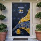 Personalized West Coast Eagles Football Door Cover Easter Egg Pattern Blue Gold Tribal Dot Art Style