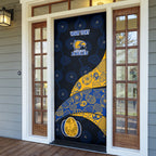 Personalized West Coast Eagles Football Door Cover Easter Egg Pattern Blue Gold Tribal Dot Art Style