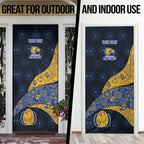 Personalized West Coast Eagles Football Door Cover Easter Egg Pattern Blue Gold Tribal Dot Art Style