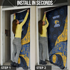Personalized West Coast Eagles Football Door Cover Easter Egg Pattern Blue Gold Tribal Dot Art Style