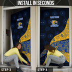 Personalized West Coast Eagles Football Door Cover Easter Egg Pattern Blue Gold Tribal Dot Art Style