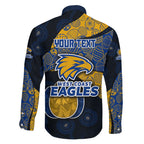Personalized West Coast Eagles Football Family Matching Puletasi and Hawaiian Shirt Easter Egg Pattern Blue Gold Tribal Dot Art Style