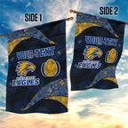 Personalized West Coast Eagles Football Garden Flag Easter Egg Pattern Blue Gold Tribal Dot Art Style