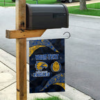 Personalized West Coast Eagles Football Garden Flag Easter Egg Pattern Blue Gold Tribal Dot Art Style