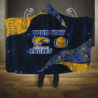 Personalized West Coast Eagles Football Hooded Blanket Easter Egg Pattern Blue Gold Tribal Dot Art Style